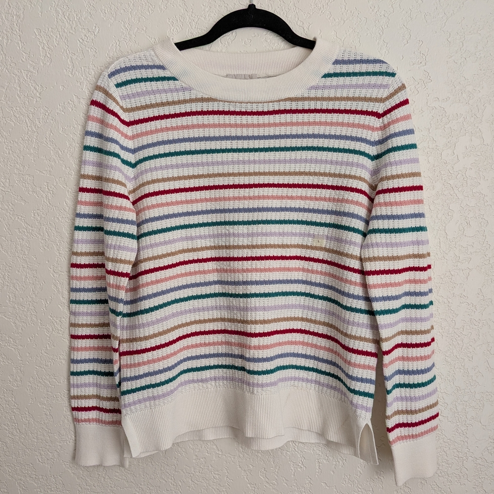 LOFT Women's Striped Sweater - Red, Green, Blue, White